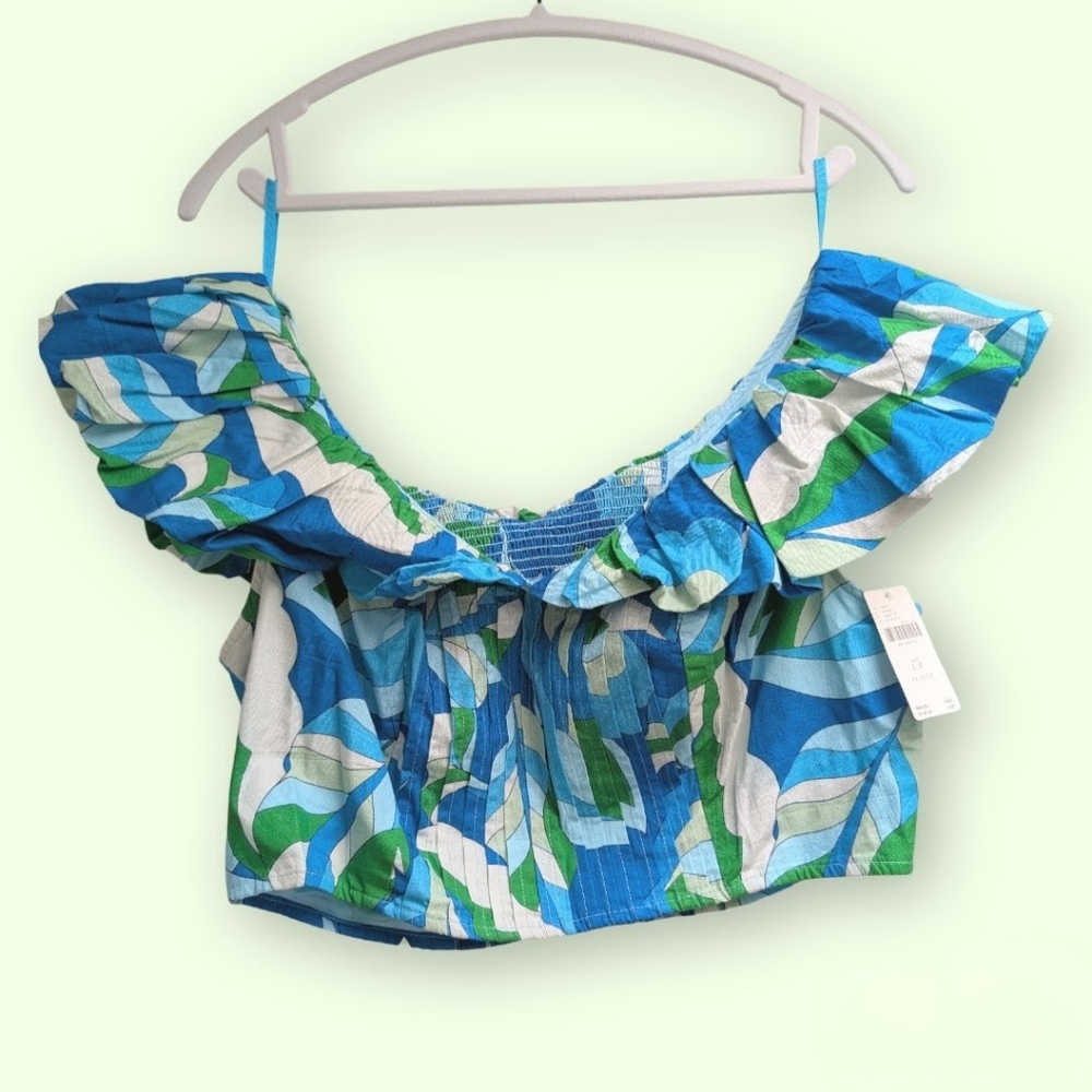 Maeve Puff-Sleeve Cropped Blouse